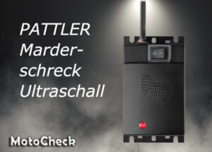 PATTLER Marderschreck Auto mit Ultraschall Marderabwehr für den Motorraum und Anschluss an die 12V Autobatterie